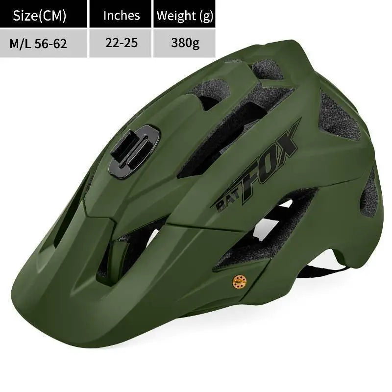 BATFOX Bike Helmet Overall Molded Mountain Road Helmet Ultralight Men Bicycle Cycling Equipment DH AM Casco Ciclismo Bicicleta