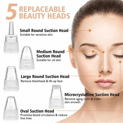 Electric Facial Blackhead Vacuum Remover – Deep Pore Cleansing Tool for Skin Care & Pore Refining
