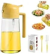 Spray for Olive Oil Dispenser Plastic 2 in 1 Oil Spray&Pour Oil Mister Bottle Cooking BBQ Baking  AirFryer 500ML for Oil Bottles