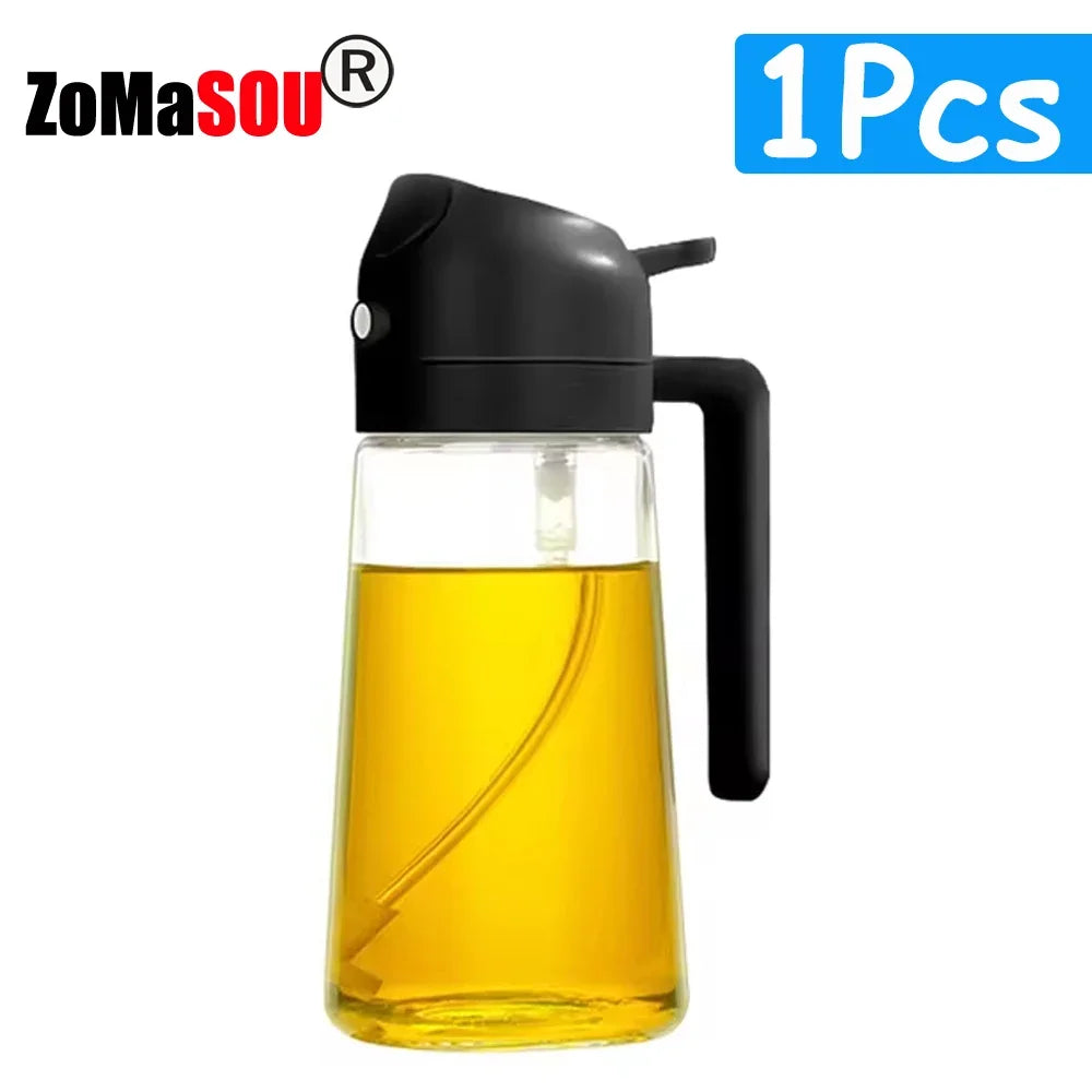 1-4Pcs 2in1 Oil Sprayer Bottle Plastic BBQ Cooking Oil Dispenser Olive Oil Pourers Sprayer Kitchen Baking Mister Vinegar Bottle