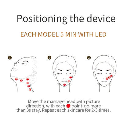 4 in 1 Microcurrent Facial Massager Vibration Anti Aging Face Eye and Neck Skin Care Tool EMS Face Toning Face Lifting Device