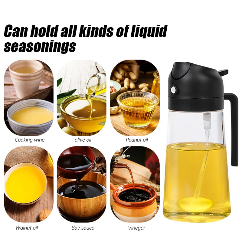 New 500ml Plastic Spray Oil Sprayer Bottle Atomized Fat Loss Spray Oil Artifact Oil Spray Bottle BBQ Cooking Kitchen Tool