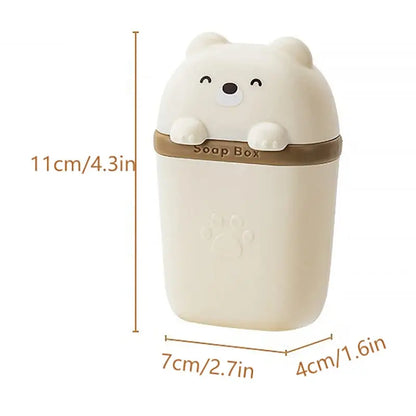 Cartoon Bear Portable Soap Dish Sealed Storage Reseller