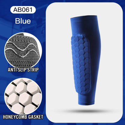 1Pcs Football Shin Guard Socks Sleeves with Foam Calf Compression Sleeve Honeycomb Pads Sports Legging & Soccer Equipment