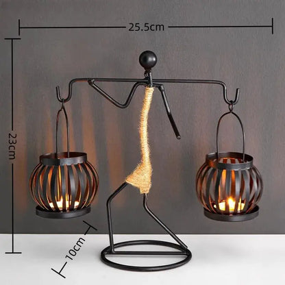 Nordic Metal Candlestick Abstract Character Reseller