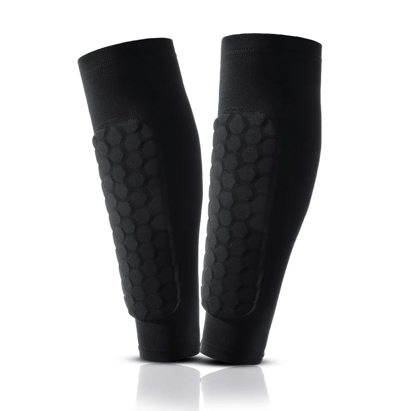1Pcs Football Shin Guard Socks Sleeves with Foam Calf Compression Sleeve Honeycomb Pads Sports Legging & Soccer Equipment