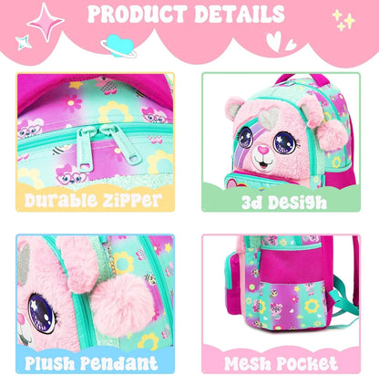 Kids Backpack for Girls Cute School Bag Set with Insulated Lunch Tote Back to School Bookbag Perfect Gift for Elementary Student