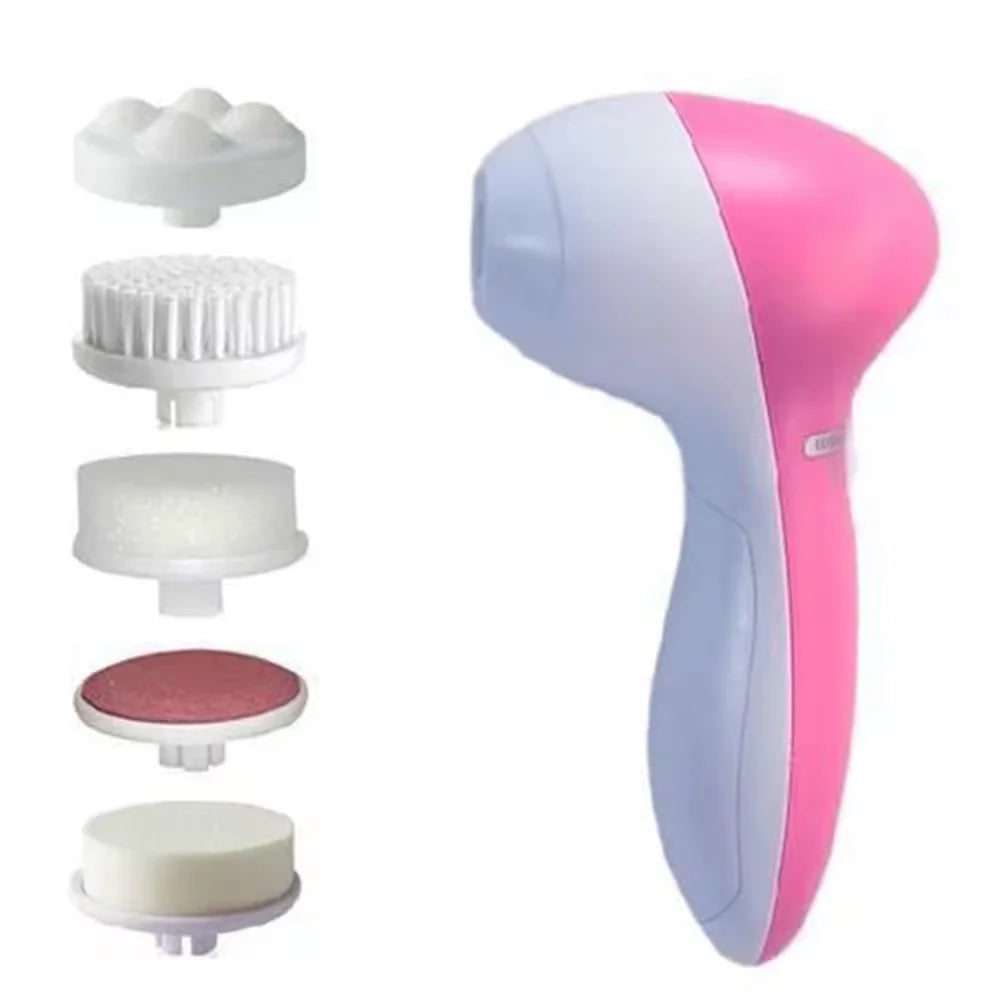 Electric 5 IN 1 Electric Facial Cleaner Brush Wash Machine Spa Skin Care Massage Blackhead Cleaning Facial Cleanser Tools