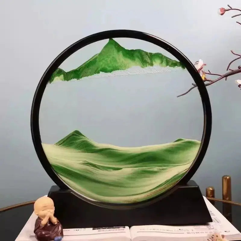 3D Moving Sand Art Picture Round Glass Deep Sea Reseller
