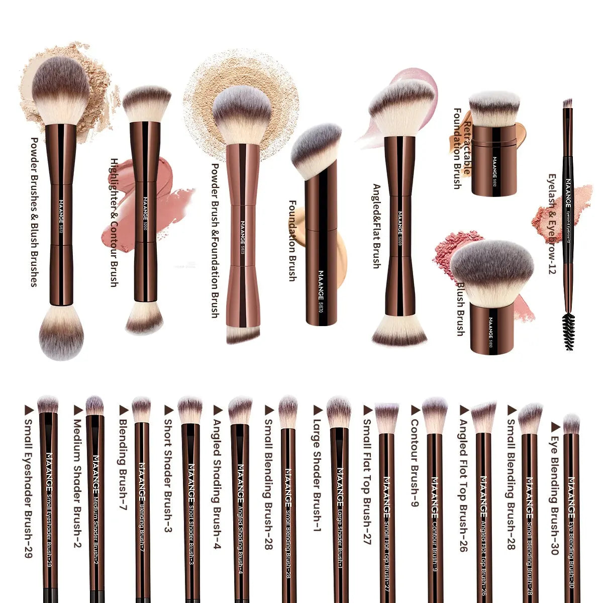 MAANGE 20pcs/set Pro Makeup Brushes Double Reseller
