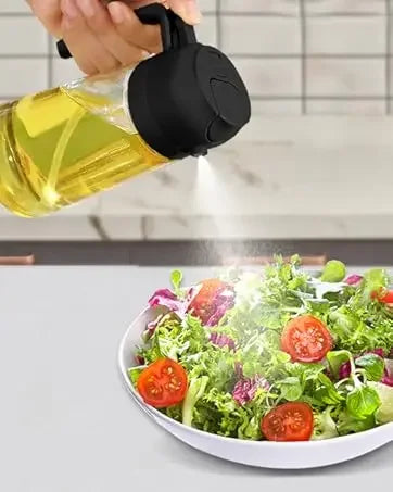 Spray for Olive Oil Dispenser Plastic 2 in 1 Oil Spray&Pour Oil Mister Bottle Cooking BBQ Baking  AirFryer 500ML for Oil Bottles