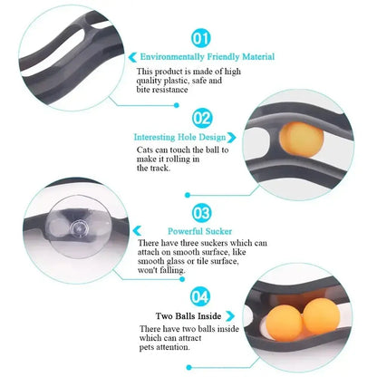 Plastic Sucker Cat Toy Track Ball Pet Accessories Reseller