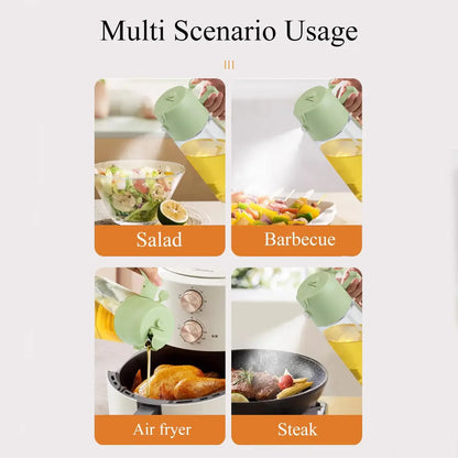 1-2PCS 2in1 Spray Oil Dispenser Oil Jar Cruet BBQ 500ml Plastic Spray Sprayer Bottle Kitchen Baking Roasting Picnic Kitchen Tool