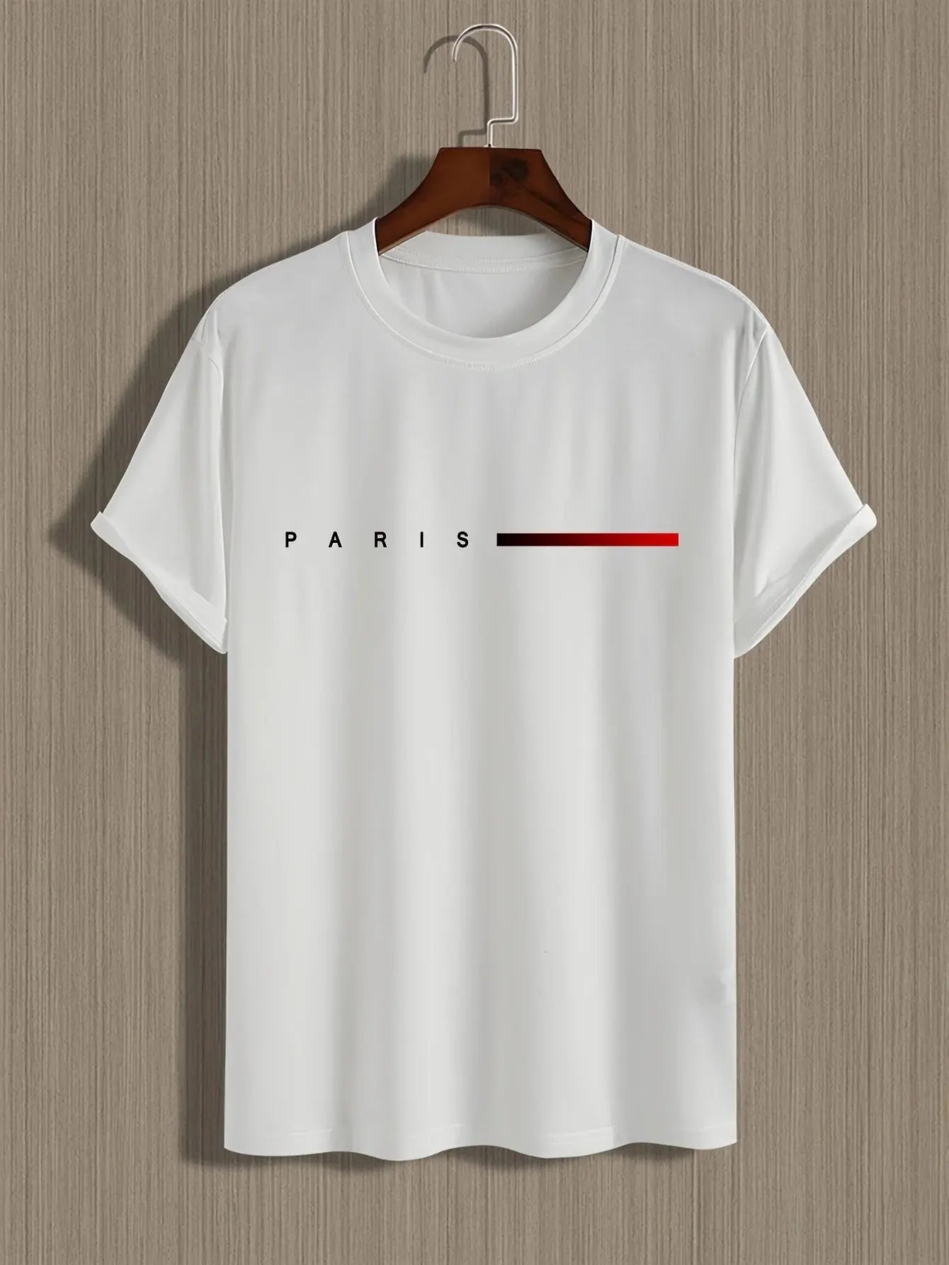 Men's 100% cotton summer loose PARIS Creative Letter Reseller