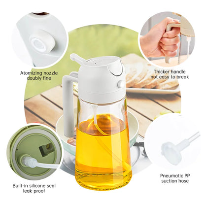 New 500ml Plastic Spray Oil Sprayer Bottle Atomized Fat Loss Spray Oil Artifact Oil Spray Bottle BBQ Cooking Kitchen Tool