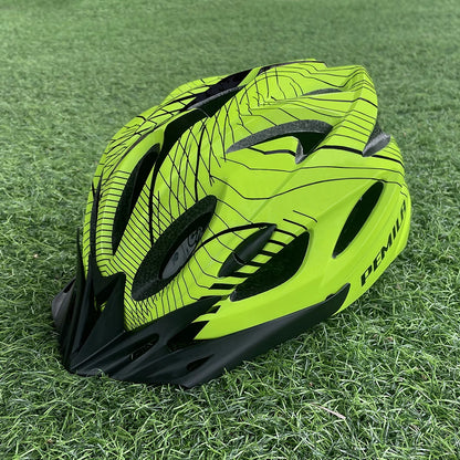 Stripe Ultralight Road Mountain Bike Helmet With Sun Visor Ultralight DH MTB Bicycle Helmet Outdoor Sports Riding Cycling Helmet