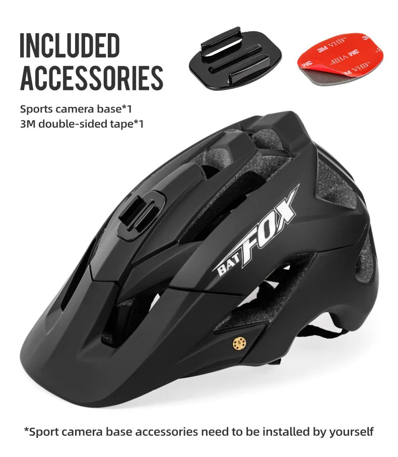 BATFOX Bike Helmet Overall Molded Mountain Road Helmet Ultralight Men Bicycle Cycling Equipment DH AM Casco Ciclismo Bicicleta