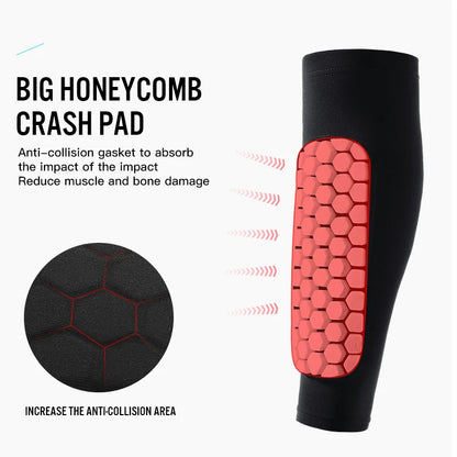 1Pcs Football Shin Guard Socks Sleeves with Foam Calf Compression Sleeve Honeycomb Pads Sports Legging & Soccer Equipment