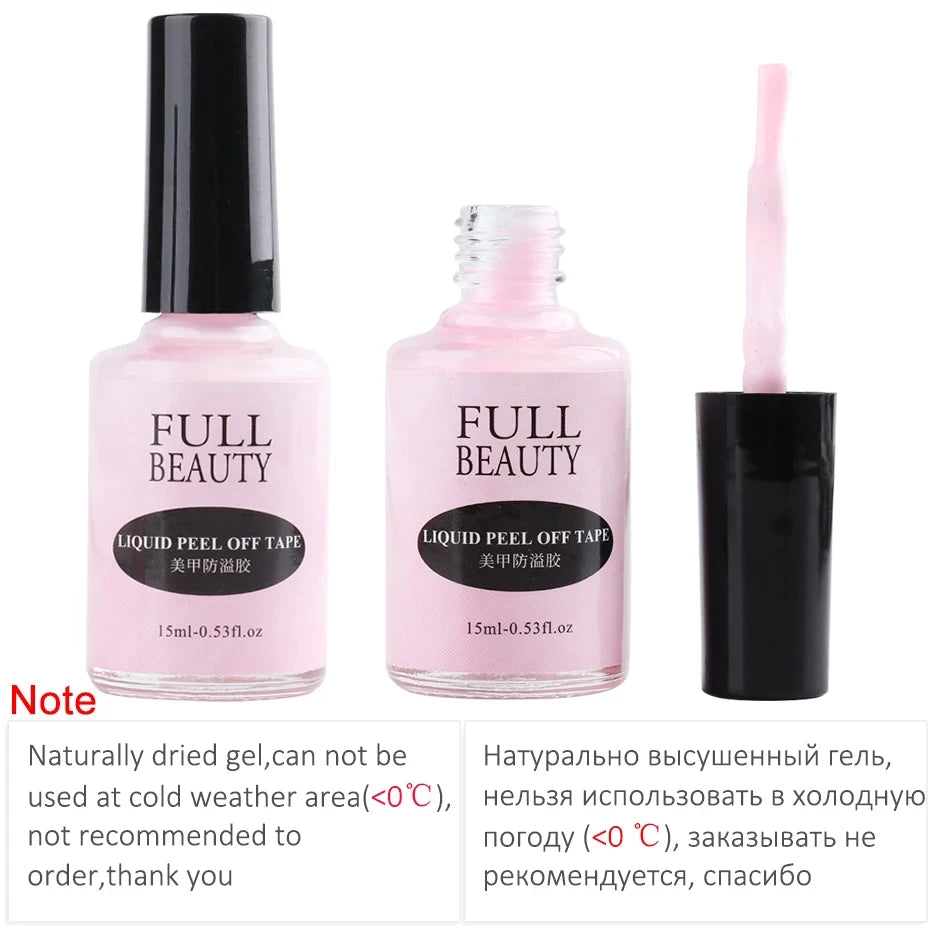 15ml Peel Off Latex Antifreezing Nail Liquid Anti-overflow Glue Nail Edge Protection Fast Dry Nail Skin Care Tool With Tweezer
