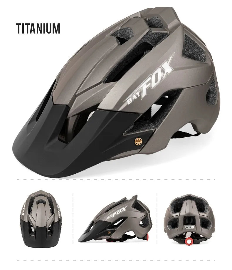BATFOX Bike Helmet Overall Molded Mountain Road Helmet Ultralight Men Bicycle Cycling Equipment DH AM Casco Ciclismo Bicicleta