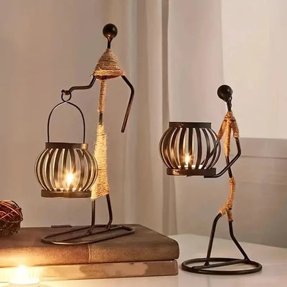 Nordic Metal Candlestick Abstract Character Reseller