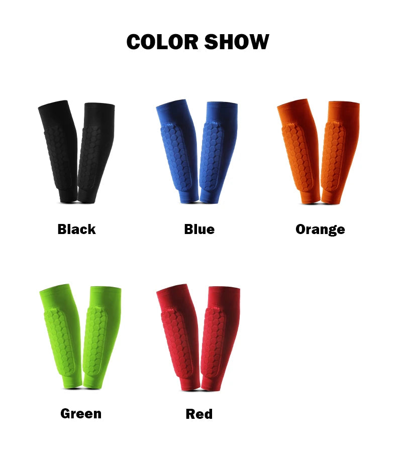 1Pcs Football Shin Guard Socks Sleeves with Foam Calf Compression Sleeve Honeycomb Pads Sports Legging & Soccer Equipment