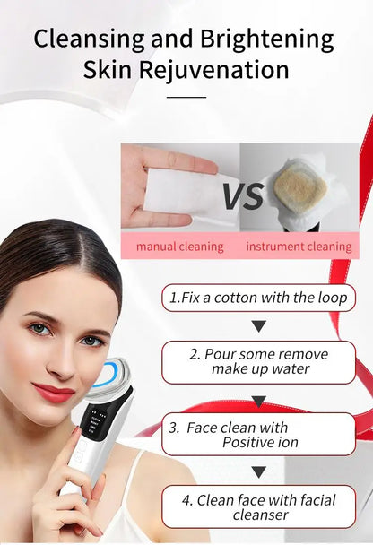 4 in 1 Microcurrent Facial Massager Vibration Anti Aging Face Eye and Neck Skin Care Tool EMS Face Toning Face Lifting Device