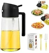 Spray for Olive Oil Dispenser Plastic 2 in 1 Oil Spray&Pour Oil Mister Bottle Cooking BBQ Baking  AirFryer 500ML for Oil Bottles