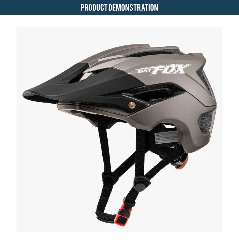 BATFOX Bike Helmet Overall Molded Mountain Road Helmet Ultralight Men Bicycle Cycling Equipment DH AM Casco Ciclismo Bicicleta