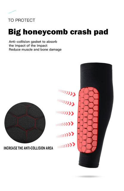 1Pcs Football Shin Guard Socks Sleeves with Foam Calf Compression Sleeve Honeycomb Pads Sports Legging & Soccer Equipment