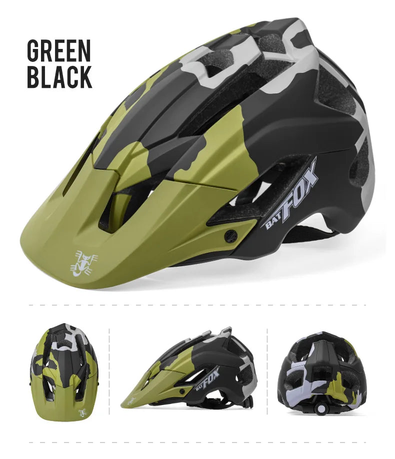 BATFOX Bike Helmet Overall Molded Mountain Road Helmet Ultralight Men Bicycle Cycling Equipment DH AM Casco Ciclismo Bicicleta