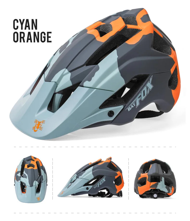 BATFOX Bike Helmet Overall Molded Mountain Road Helmet Ultralight Men Bicycle Cycling Equipment DH AM Casco Ciclismo Bicicleta