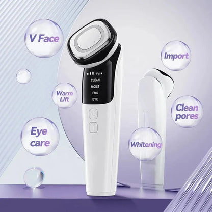 4 in 1 Microcurrent Facial Massager Vibration Anti Aging Face Eye and Neck Skin Care Tool EMS Face Toning Face Lifting Device