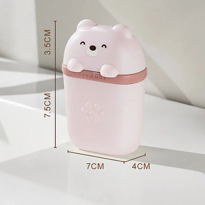 Cartoon Bear Portable Soap Dish Sealed Storage Reseller