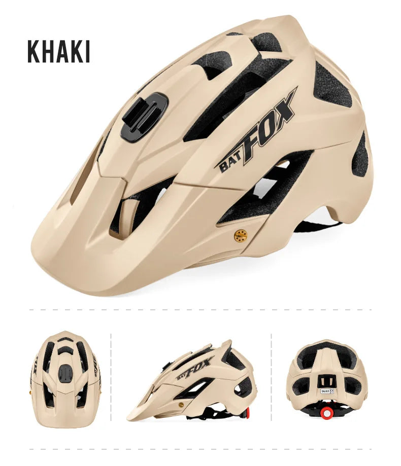 BATFOX Bike Helmet Overall Molded Mountain Road Helmet Ultralight Men Bicycle Cycling Equipment DH AM Casco Ciclismo Bicicleta