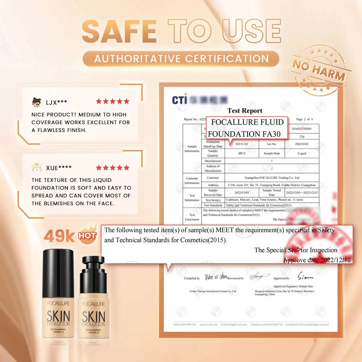 FOCALLURE 4 Pcs Makeup Set Primer Liquid Reseller