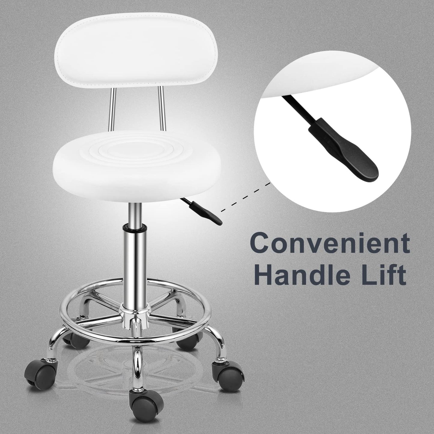 Omysalon Adjustable Salon Stool Black/White Reseller