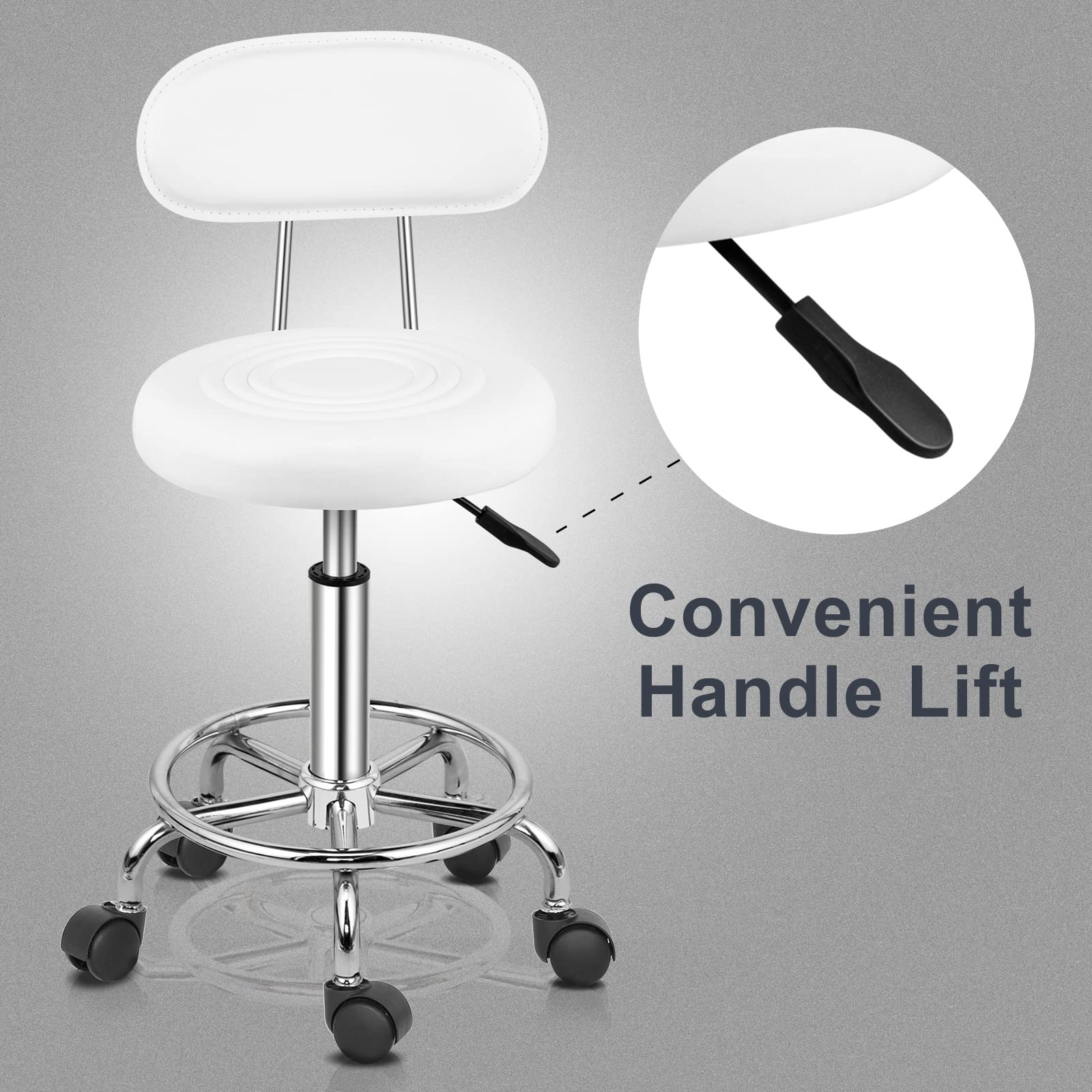 Omysalon Adjustable Salon Stool Black/White Reseller