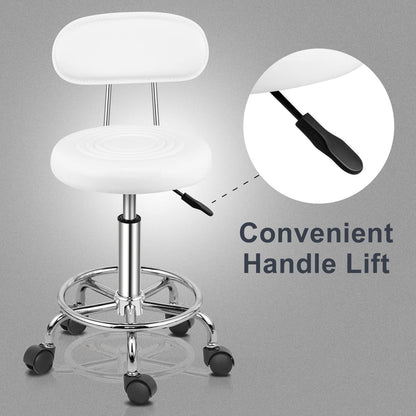 Omysalon Adjustable Salon Stool Black/White Reseller