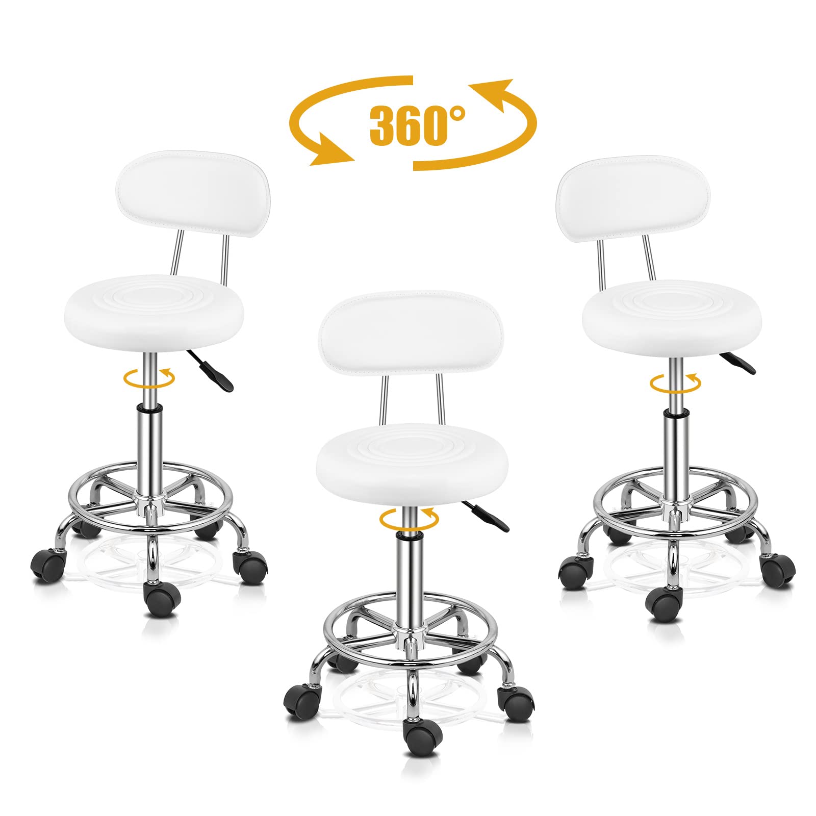 Omysalon Adjustable Salon Stool Black/White Reseller