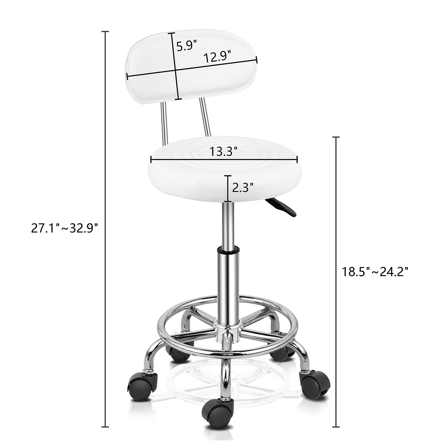 Omysalon Adjustable Salon Stool Black/White Reseller